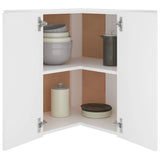 Hanging Corner Cabinet Lyon White 57x57x60 cm Engineered Wood - Top-Down View