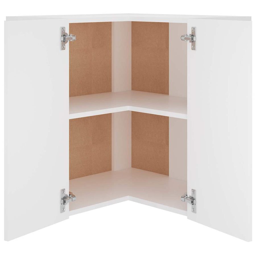 Hanging Corner Cabinet Lyon White 57x57x60 cm Engineered Wood