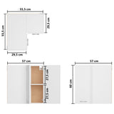 Hanging Corner Cabinet Lyon White 57x57x60 cm Engineered Wood - Extra Image