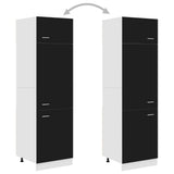 Refrigerator Cabinet Lyon Black 60x57x207 cm Engineered Wood