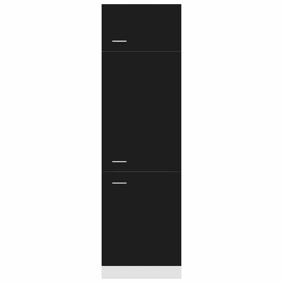 Refrigerator Cabinet Lyon Black 60x57x207 cm Engineered Wood