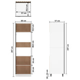 Refrigerator Cabinet Lyon Black 60x57x207 cm Engineered Wood - Extra Image