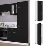 Refrigerator Cabinet Lyon Black 60x57x207 cm Engineered Wood