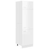 Refrigerator Cabinet Lyon High Gloss White 60x57x207 cm Engineered Wood