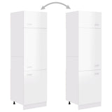 Refrigerator Cabinet Lyon High Gloss White 60x57x207 cm Engineered Wood