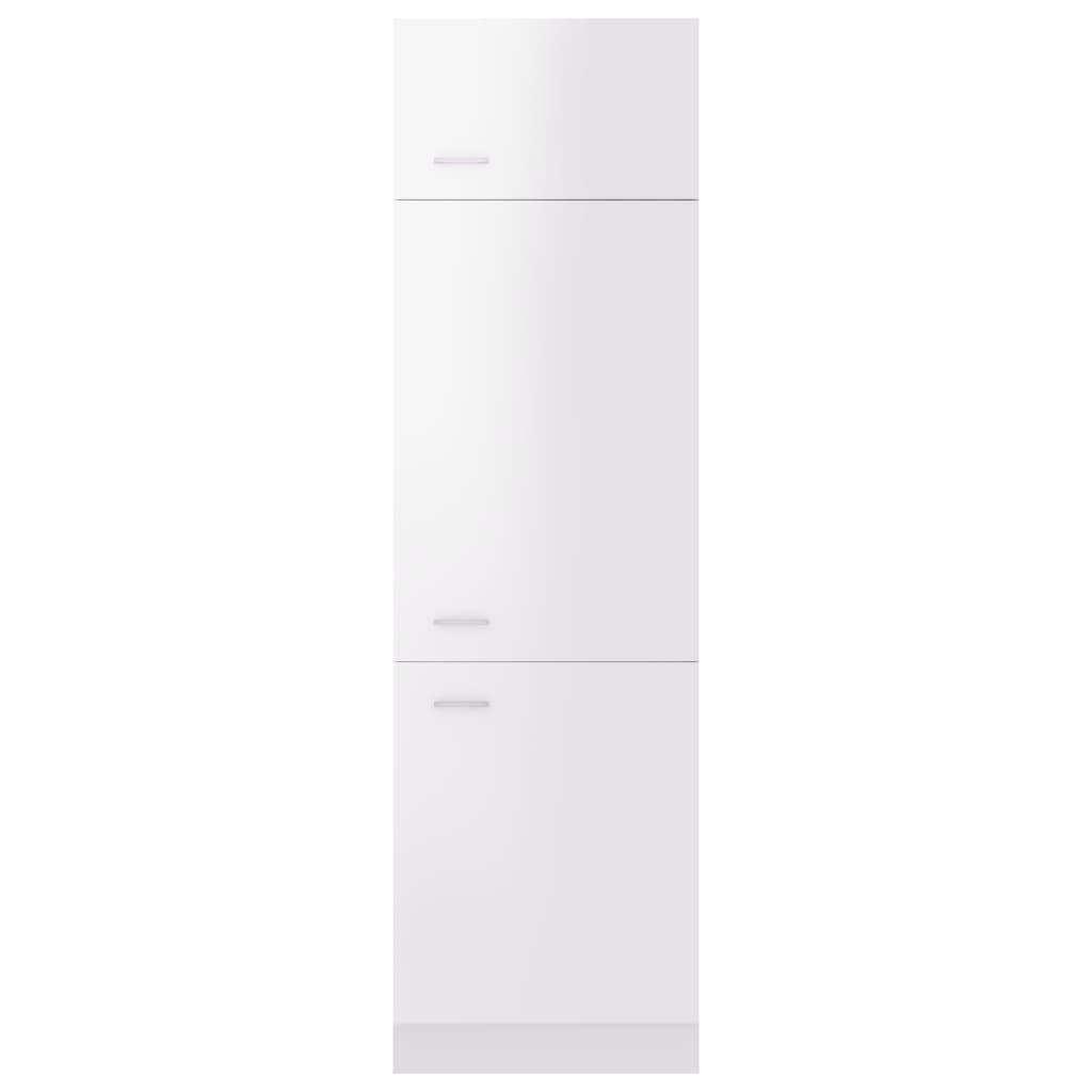 Refrigerator Cabinet Lyon High Gloss White 60x57x207 cm Engineered Wood