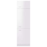 Refrigerator Cabinet Lyon High Gloss White 60x57x207 cm Engineered Wood - 45-Degree Angle