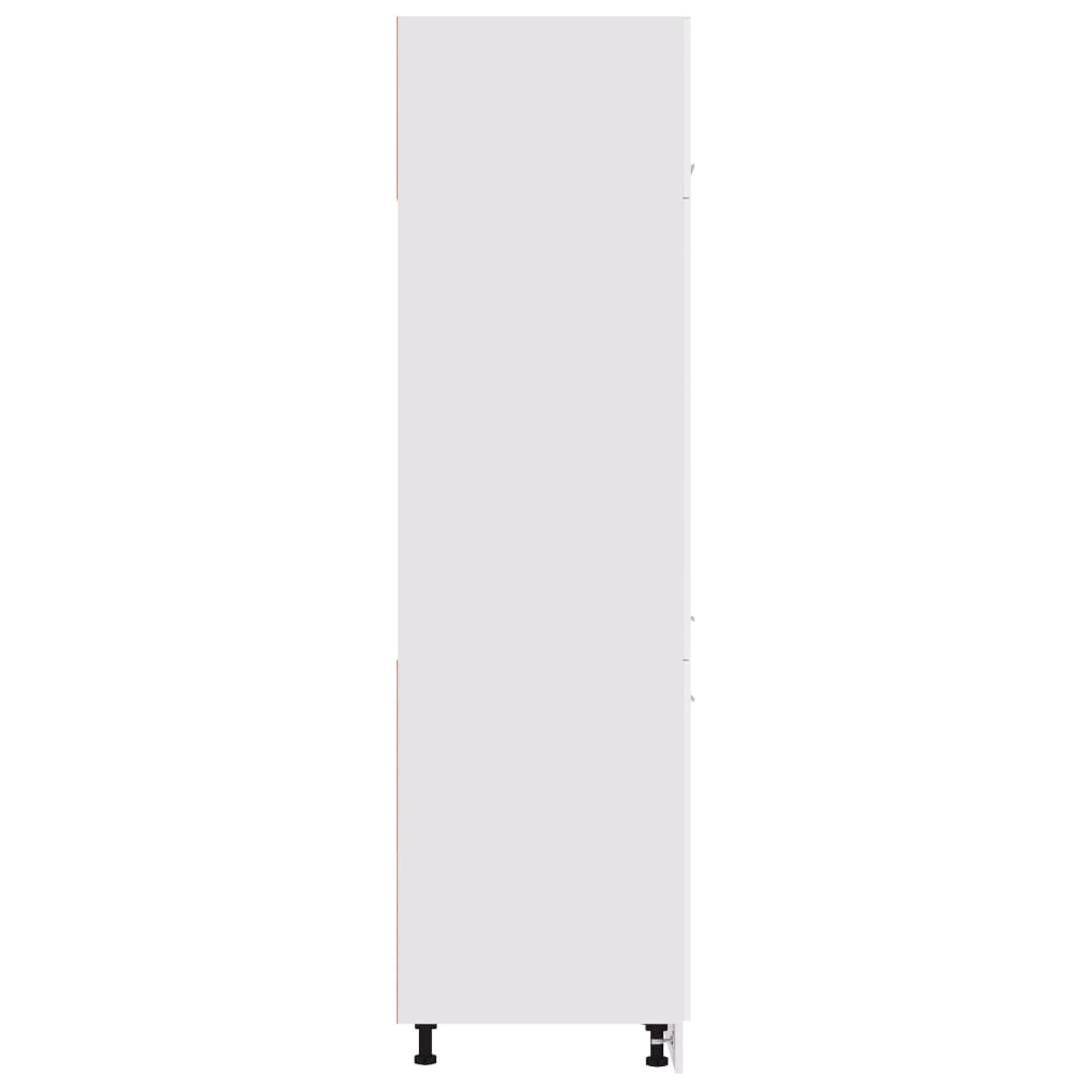 Refrigerator Cabinet Lyon High Gloss White 60x57x207 cm Engineered Wood
