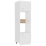 Microwave Cabinet Lyon White 60x57x207 cm Engineered Wood