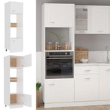 Microwave Cabinet Lyon White 60x57x207 cm Engineered Wood - Front View