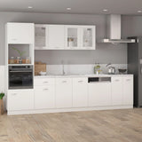 Microwave Cabinet Lyon White 60x57x207 cm Engineered Wood - Side View