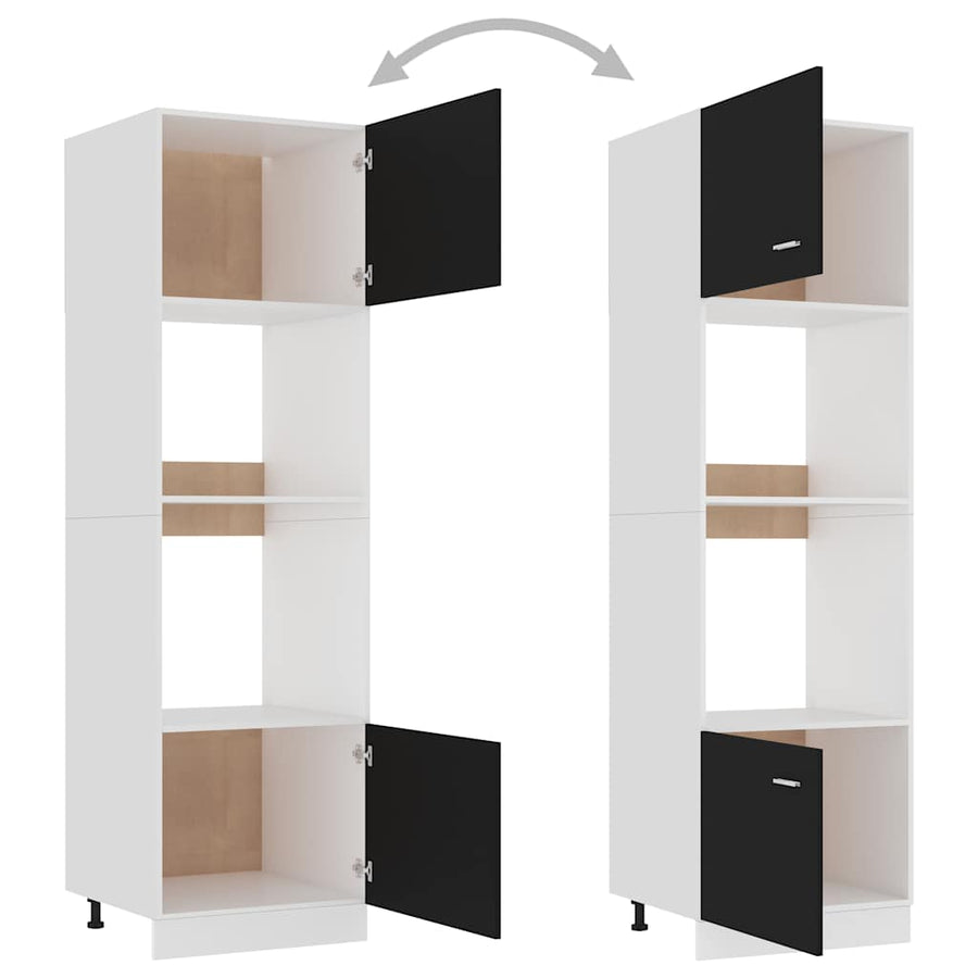 Microwave Cabinet Lyon Black 60x57x207 cm Engineered Wood