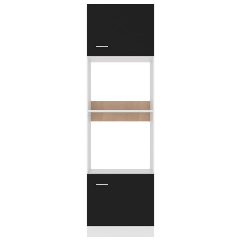Microwave Cabinet Lyon Black 60x57x207 cm Engineered Wood