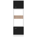 Microwave Cabinet Lyon Black 60x57x207 cm Engineered Wood