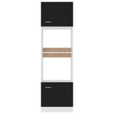Microwave Cabinet Lyon Black 60x57x207 cm Engineered Wood - Rear View