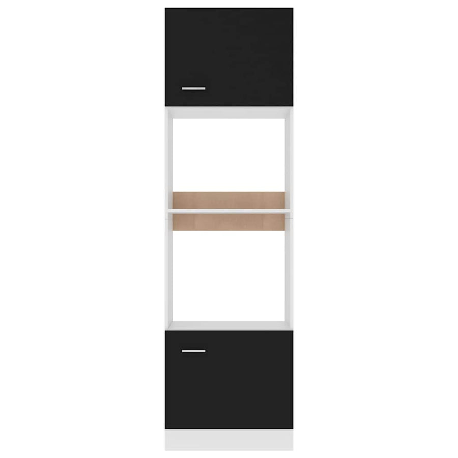 Microwave Cabinet Lyon Black 60x57x207 cm Engineered Wood