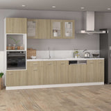 Microwave Cabinet Sonoma Oak 60x57x207 cm Engineered Wood - Side View
