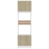 Microwave Cabinet Sonoma Oak 60x57x207 cm Engineered Wood - Rear View