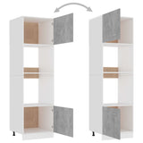 Microwave Cabinet Concrete Grey 60x57x207 cm Engineered Wood - 45-Degree Angle
