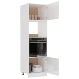Microwave Cabinet Lyon High Gloss White 60x57x207 cm Engineered Wood - Top-Down View