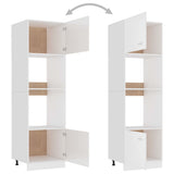 Microwave Cabinet Lyon High Gloss White 60x57x207 cm Engineered Wood - 45-Degree Angle