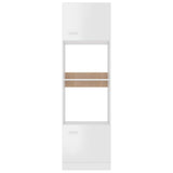 Microwave Cabinet Lyon High Gloss White 60x57x207 cm Engineered Wood - Rear View