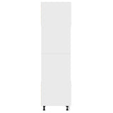 Microwave Cabinet Lyon High Gloss White 60x57x207 cm Engineered Wood - Close-Up Angle