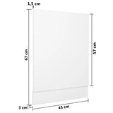 Dishwasher Panel Lyon White 45x3x67 cm Engineered Wood - Rear View