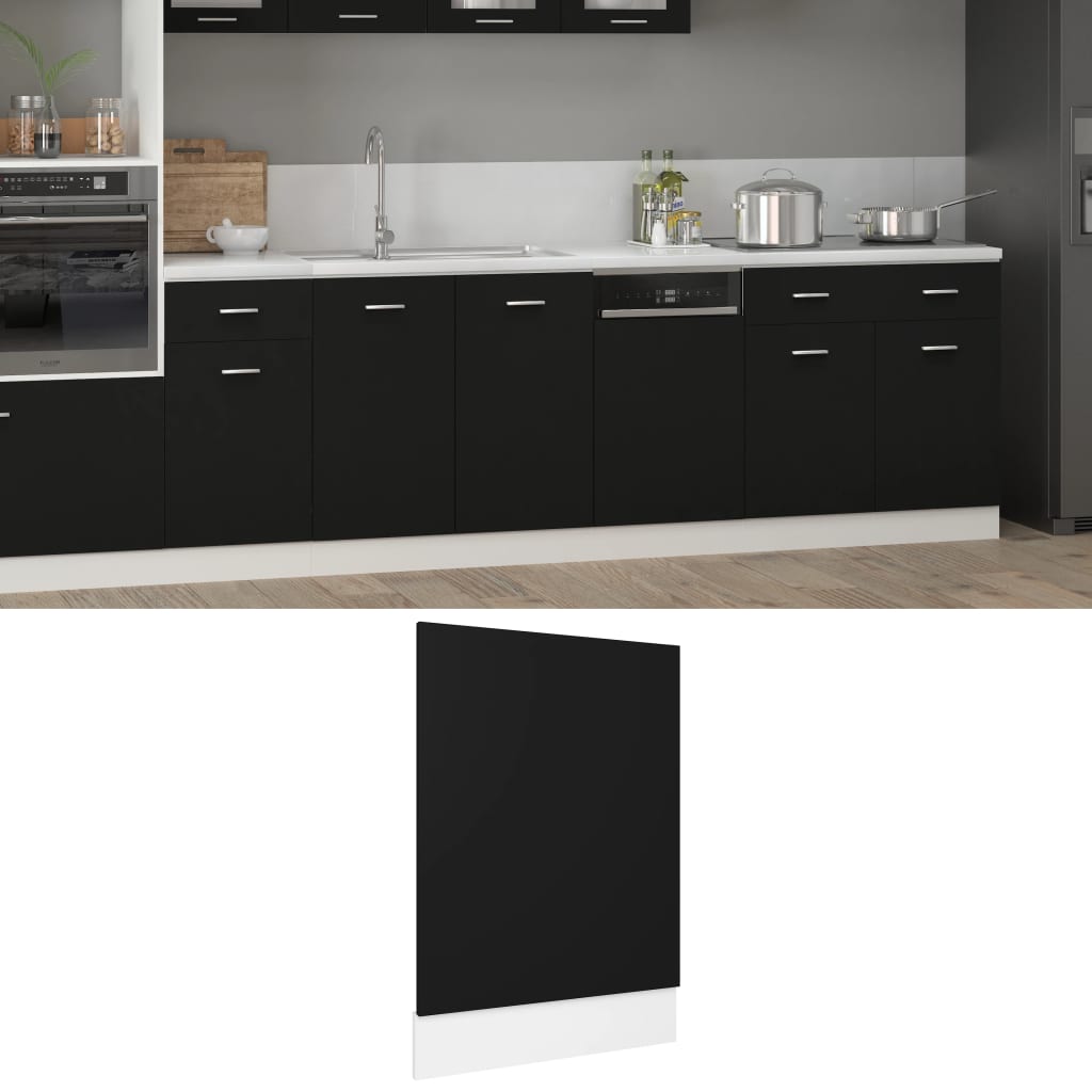 Dishwasher Panel Lyon Black 45x3x67 cm Engineered Wood