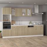 Dishwasher Panel Sonoma Oak 45x3x67 cm Engineered Wood - Side View