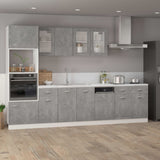 Dishwasher Panel Concrete Grey 45x3x67 cm Engineered Wood - Side View