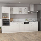 Dishwasher Panel Lyon High Gloss White 45x3x67 cm Engineered Wood - Side View