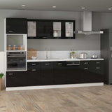 Dishwasher Panel Lyon High Gloss Black 45x3x67 cm Engineered Wood - Side View