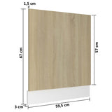Dishwasher Panel Lyon Sonoma Oak 59.5x3x67 cm Engineered Wood - Rear View