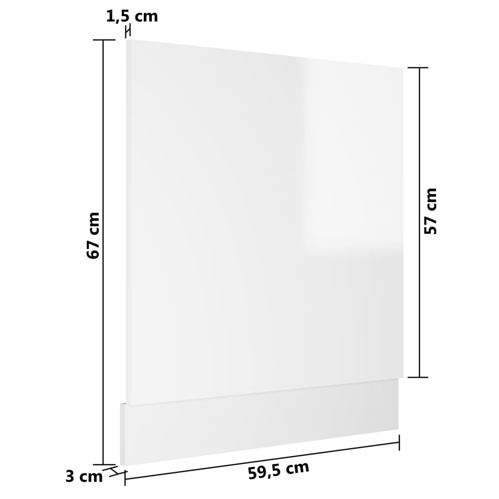 Dishwasher Panel Lyon High Gloss White 59.5x3x67 cm Engineered Wood