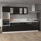 Dishwasher Panel Lyon High Gloss Black 59.5x3x67 cm Engineered Wood - Side View