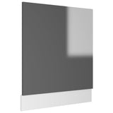 Dishwasher Panel Lyon High Gloss Grey 59.5x3x67 cm Engineered Wood - Front View