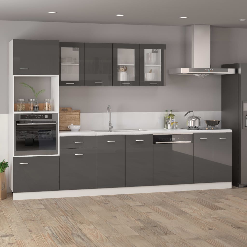 Dishwasher Panel Lyon High Gloss Grey 59.5x3x67 cm Engineered Wood
