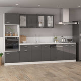 Dishwasher Panel Lyon High Gloss Grey 59.5x3x67 cm Engineered Wood - Side View