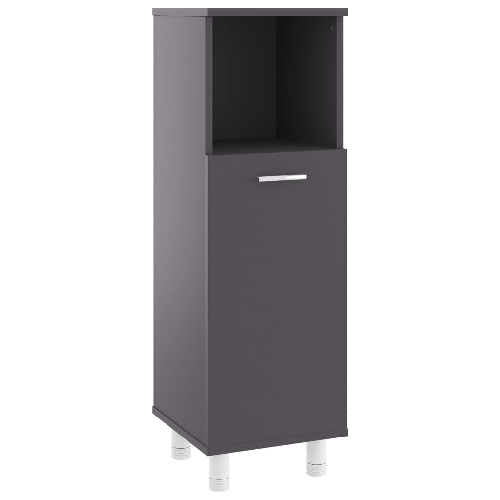 Bathroom Cabinet Grey 30x30x95 cm Engineered Wood