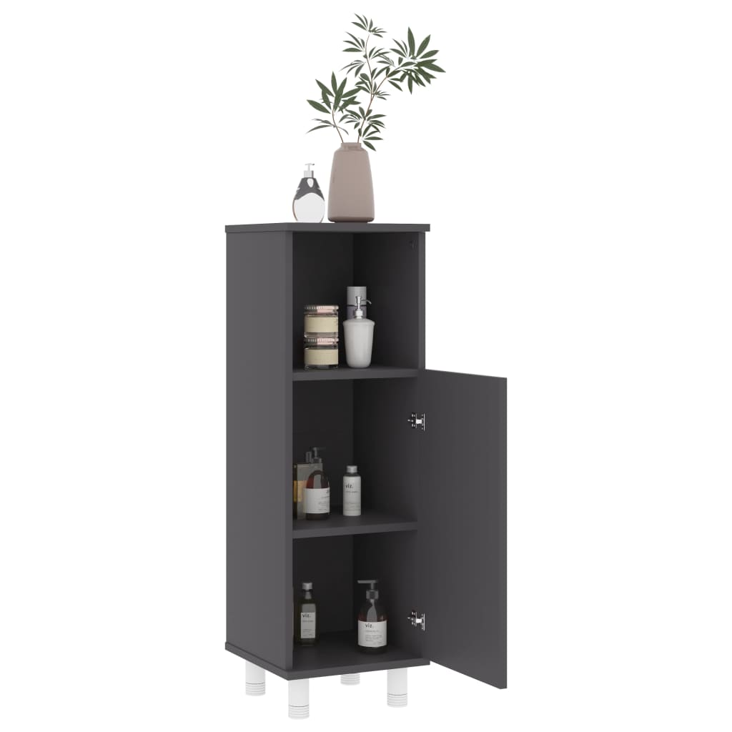 Bathroom Cabinet Grey 30x30x95 cm Engineered Wood
