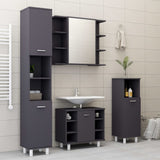 Bathroom Cabinet Grey 30x30x95 cm Engineered Wood - Low Angle