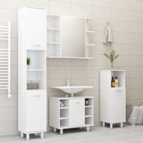 Bathroom Cabinet High Gloss White 30x30x95 cm Engineered Wood - Low Angle