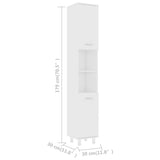Bathroom Cabinet White 30x30x179 cm Engineered Wood - Close-Up Angle