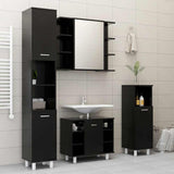 Bathroom Cabinet Black 30x30x179 cm Engineered Wood - Top-Down View