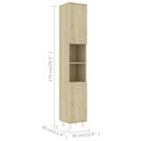 Bathroom Cabinet Sonoma Oak 30x30x179 cm Engineered Wood