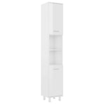 Bathroom Cabinet High Gloss White 30x30x179 cm Engineered Wood