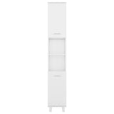 Bathroom Cabinet High Gloss White 30x30x179 cm Engineered Wood - 45-Degree Angle