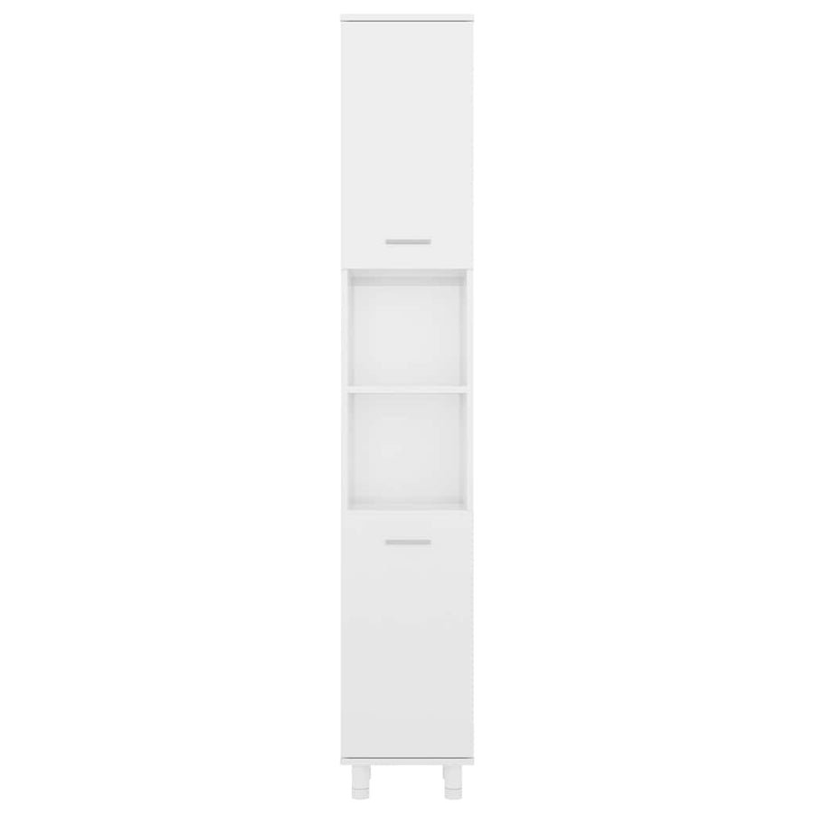 Bathroom Cabinet High Gloss White 30x30x179 cm Engineered Wood