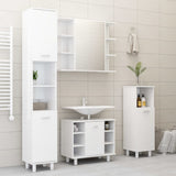Bathroom Cabinet High Gloss White 30x30x179 cm Engineered Wood - Low Angle